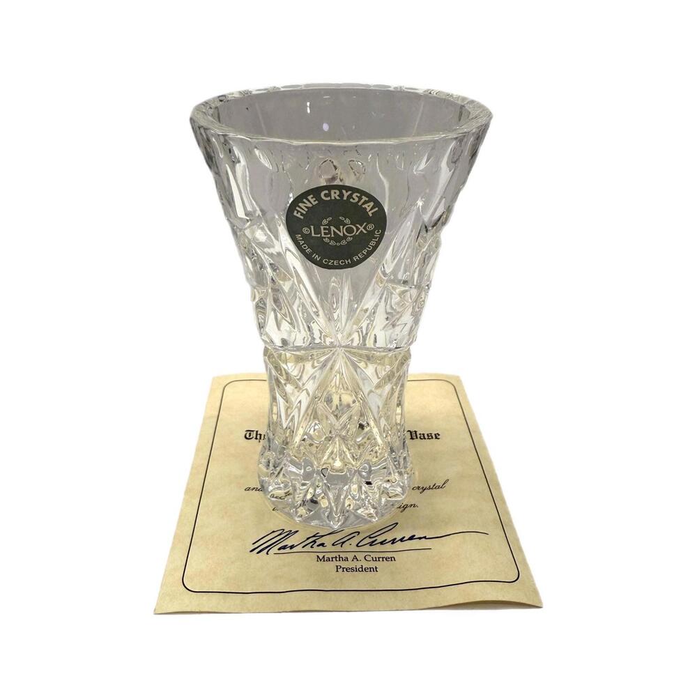 Vintage Lenox Crystal 4” Mini Star Glass Bud Vase with COA